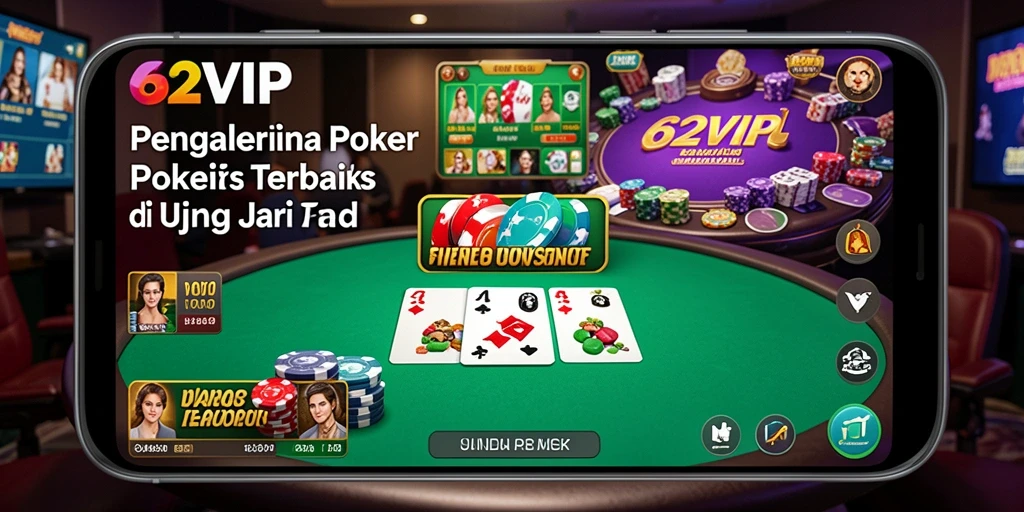 Tampilan grafis menarik dari gameplay poker di 62VIP.