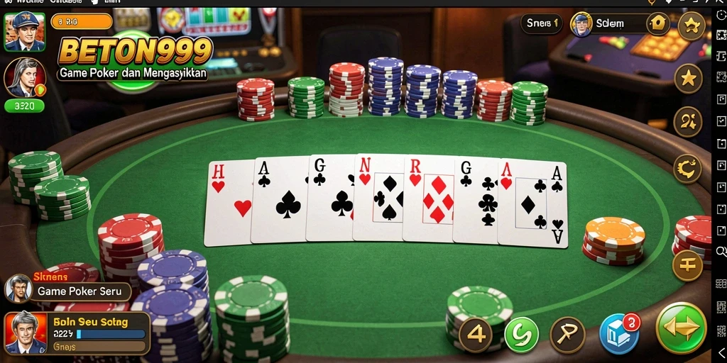 Tampilan menarik gameplay Poker di BETON999.