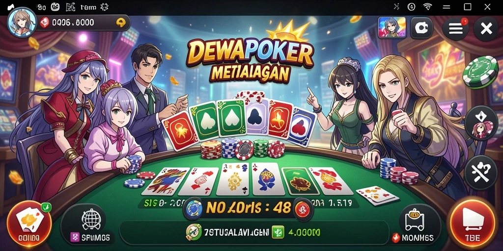 Tampilan screenshot DEWAPOKER yang menunjukkan aksi karakter anime.