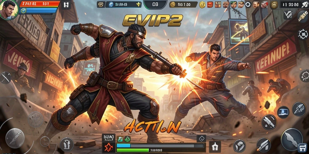 Tampilan mendebarkan dari gameplay EVIP2 dengan aksi yang seru.