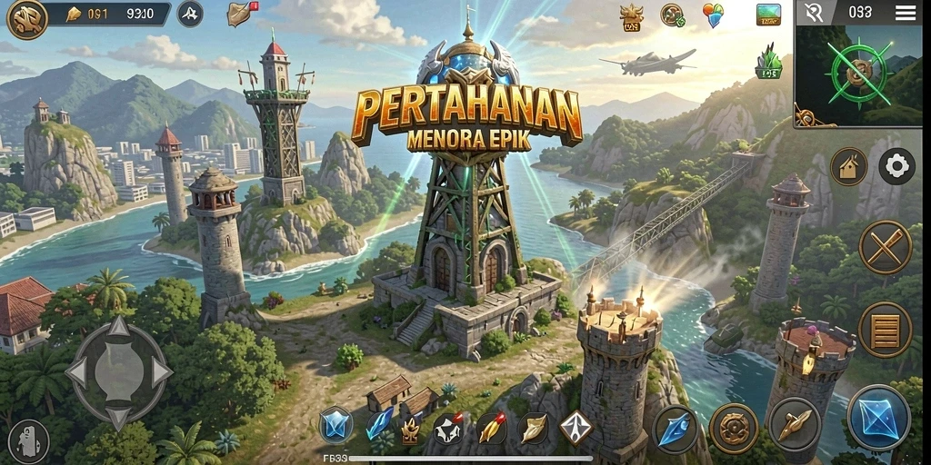 Tangkapan layar FB333 menampilkan aksi mendebarkan dalam Tower Defense.