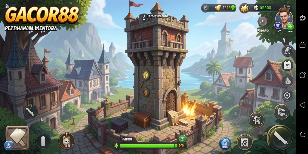 Gameplay GACOR88 menampilkan serangan menara yang seru dan strategis.