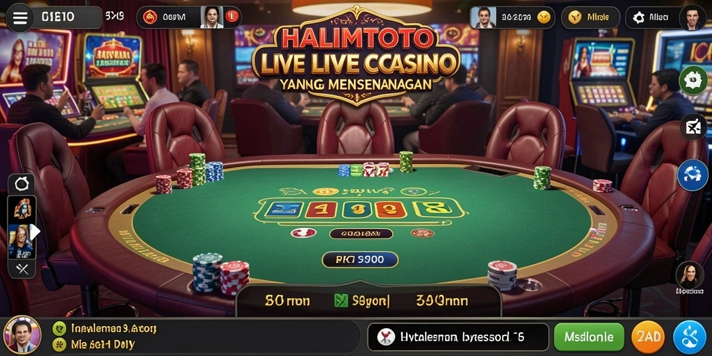 Screenshot utama HALIMTOTO menunjukkan gameplay Live Casino yang seru dan interaktif.