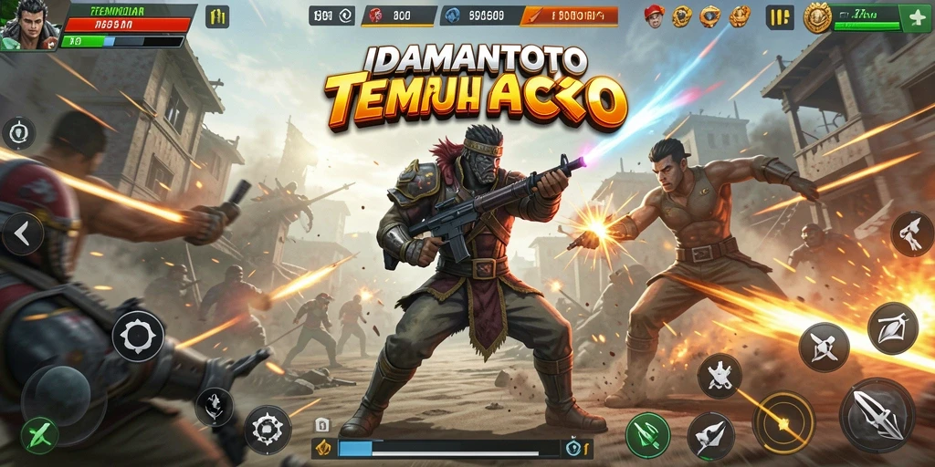 Screenshot gameplay IDAMANTOTO dengan aksi pertempuran yang mendebarkan.