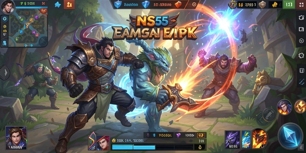 Gameplay seru INS55 dengan karakter-karakter unik dan strategi tim.