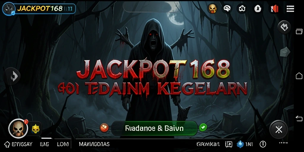 Tangkapan layar menampilkan momen menegangkan dari gameplay JACKPOT168.