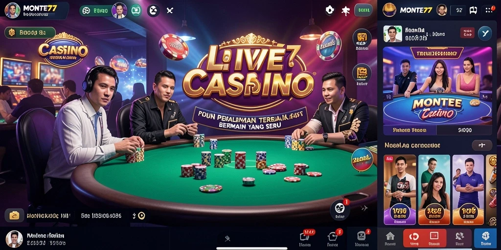 Screenshot gameplay Live Casino yang mendebarkan di MONTE77.