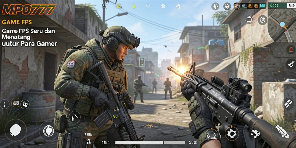 Tampilan gameplay MPO777 yang penuh aksi dalam mode FPS.