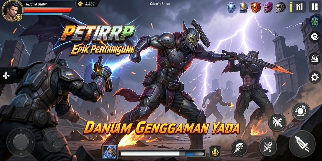 Tampilan gameplay PETIRRP yang penuh aksi dan pertarungan mendebarkan.