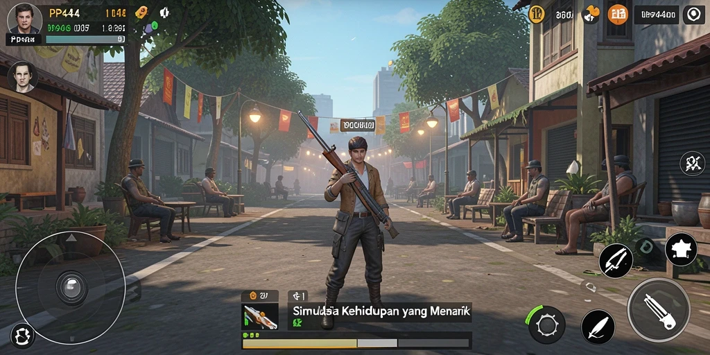 Screenshot utama <strong>PP444</strong> menampilkan gameplay yang menarik dengan interaksi karakter.