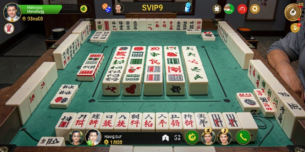 Tampilan gameplay Mahjong yang menarik dan interaktif.